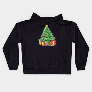 Christmas tree with presents Kids Hoodie